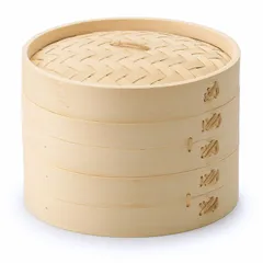 【特価商品】ハイスト 【竹せいろ 18cm 2段】 セイロ 蒸し器 専用クッキングシート付き 蒸篭 天然竹 プロ仕様 家庭用 業務用 蒸し野菜 蒸し料理 蒸し器セットのサムネイル