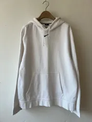 ナイキ メンズ アイボリー フード付きTシャツ 裏起毛パーカー M