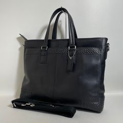 良品✨コーチ 2way ビジネスバッグ レザー シグネチャー 黒 ブラック