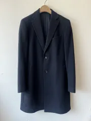 DAKS メンズ ダークネイビー ウールカシミア シングルハーフコート 100のサムネイル