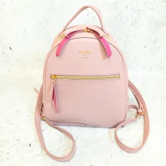 COLORS & chouette カラーズアンドシュエット ベーシック ミニリュック ラウンドリュック 手持ち付き ゴールドファスナー ピンク 〇□☆のサムネイル