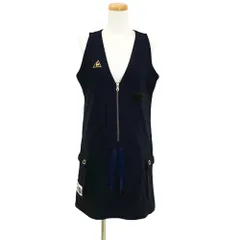 ルコックスポルティフ le coq sportif ゴルフコレクション ジップアップ チュニック丈 ベスト ワンピース Vネック ロゴ刺繍 ドローコード L 紺 ネイビー /MZ ■ECD004のサムネイル