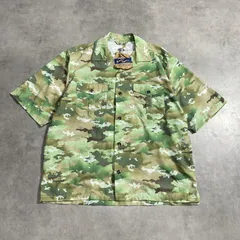 GQ5753◇ARMY TWILL：カモフラージュオープンカラーシャツ◇L◇グリーン系 アーミーツイル 定価13000円 迷彩のサムネイル