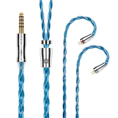 新品 Yinyoo イヤモニ アップグレードケーブル 0.78mm 2pin 4.4mm KBEAR 耀 KBX4989 6N単結晶銅 4芯 ヘッドフォン 交換用ケーブル バランス イヤホン リケーブル hi-fiオーディオ イヤフォン ケーブル （ブルー・2のサムネイル