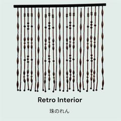 昭和レトロ ビーズのれん 珠暖簾 黒ビーズ - メルカリ