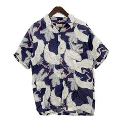 SUNSURF サンサーフ アロハシャツ 半袖 鶴柄 和柄 東洋