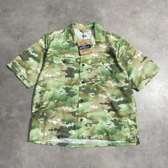 GQ5754◇ARMY TWILL：カモフラージュオープンカラーシャツ◇M◇グリーン系 アーミーツイル 定価13000円 迷彩のサムネイル