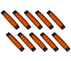 ヒロワールドトレード LED サイドマーカー ランプ アンバー 黄色 24V トラック マーカー デイライト 6連 汎用 (黄, 24V) [イエロー] [24V]のサムネイル