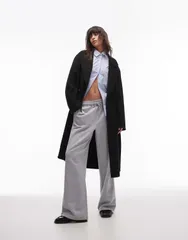 マンゴ レディース アウター コート マキシ Mango double breasted maxi coat Black ブラックのサムネイル