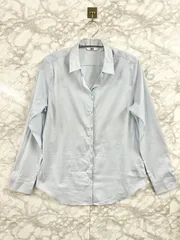 UNIQLO ユニクロ スーピマコットンストレッチシャツ ライトブルー レディース◆Size L