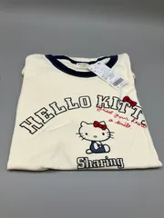 F-015-686    新品未使用　大きいサイズ　タグ付き　サンリオ ハローキティ BIGTシャツ 　キティちゃん カレッジT オーバー M-Ｌ 半袖Tシャツ アイボリーのサムネイル