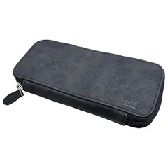 LIFT＋ ラウンドジップペンケース ブラック LIPC-01-BK 3方ジッパー仕様 ペン差し4本 消しゴムポケット 収納ポケット3つ ラムレザー調のPＵ合皮のサムネイル