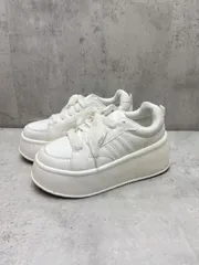 NICECLAUP ナイスクラップ 厚底 プラットフォームリボンカスタム スニーカー sizeM/白 ■■ レディースのサムネイル