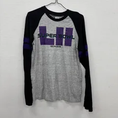 Y861 NFL S グレー 記念ラグラン長袖Tシャツ ボーダー パープル グラフィック プリント 古着卸 アメリカ仕入のサムネイル