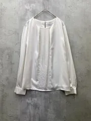 OPAQUE.CLIP オペークドットクリップ DELEGANT サテン プリーツ ブラウス シャツ 上品 きれいめ sizeM/ホワイト ■◆ レディースのサムネイル