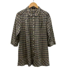 DAKS(ダックス) チュニック サイズ13R レディース美品  - グレーベージュ×ネイビー×黒 レギュラーカラー/七分袖/チェック柄のサムネイル