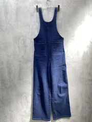 CIMARRON JEANS シマロンジーンズ ストレッチデニム ワイドストレート サロペット オーバーオール カジュアル 大人可愛い sizeM/ネイビー ■◇ レディースのサムネイル