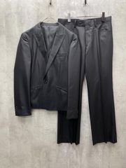 TORNADO MART ノーカラージャケット パンツ セットアップ 黒 麻混合 