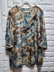 kagureかぐれ コットンリネン混 ワイドシルエット シャツブラウス 