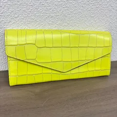 （s）美品  Epoi エポイ クロコ型押し 長財布 イエロー レモン レザー ウォレット レディース /7983のサムネイル