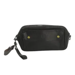 ポロ ラルフローレン POLO RALPH LAUREN セカンドバッグ レザー 本革 黒 ブラック 無地 フラップポケット付き /CK45 ■GY59のサムネイル