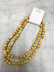 新品 MOUSSY マウジー WOOD BEADS LONG 天然木 ネックレス sizeFREE/ベージュ ■■ レディースのサムネイル