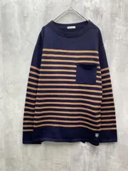 ORCIVAL オーシバル ウール100% ボーダー スプリング ニット セーター 薄手 長袖size5/ネイビーｘブラウン ■◇◎メンズのサムネイル