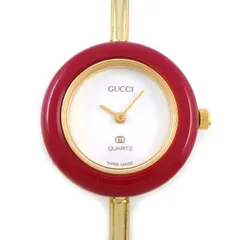 グッチ GUCCI 腕時計 チェンジベゼル 1100-L マルチカラーベゼル 全11色 ホワイト文字盤 GP クオーツアナログ 【中古】のサムネイル