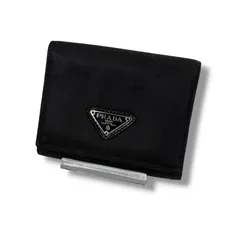 プラダ　PRADA トライアングルロゴ　三つ折り財布　コンパクトウォレット　ブラック　黒　テスートナイロンのサムネイル