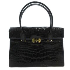 JRA認定】シャイニングクロコダイル ハンドバッグ 黒 ロペ様専用
