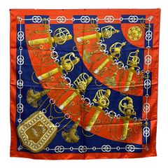 エルメス カレ90 Cliquetis 剣 クリケティス 赤×マルチカラー HERMES