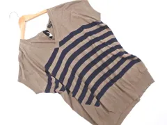 SACRA サクラ リネン混 ボーダー Vネック ニット セーター size38/ベージュｘ紺 ■◆ レディースのサムネイル