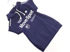 DESCENTE デサント スウェット 半袖 プルオーバー パーカー sizeM/紺 ■◆ レディースのサムネイル