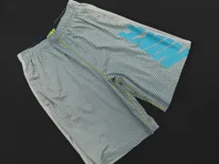 NIKE ナイキ DRY FIT ボーダー ロゴプリント ハーフ パンツ sizeL/薄緑 ■◆ メンズ