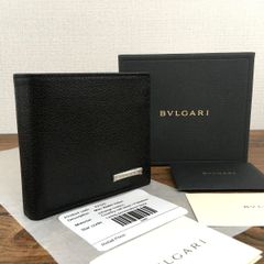 SK様】ブルガリ 折り財布 マン サークルロゴ レザー 本革 ブラック