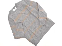three dots スリードッツ カシミヤ100% ボーダー ニット セーター sizeS/ライトグレー ◇■ レディースのサムネイル