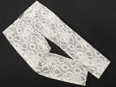 INDIVI インディヴィ ストレッチ 総柄 テーパード パンツ size38/白 ■■ レディース