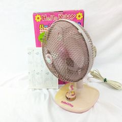 "Sold as is" Working condition Heisei retro ハローキティ Personal fan, with box and instruction manual. Original Sanrio desk fan, made by Doshisha, pink. Retro home appliance, antique, collectible.
