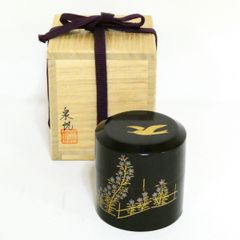 牧田芳祥　鷺草　蒔絵　棗　共布　茶道具 牧田芳祥 鷺草 蒔絵 棗 共布 茶道具 - メルカリ