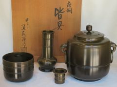 金谷浄雲 唐銅 皆具 利休好み 共箱 茶道具 【k3801】 - メルカリ