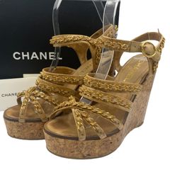 美品 CHANEL シャネル エスパドリーユシューズ ツイード CCココマーク