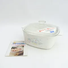 岩城硝子 ◆パイロセラム　カントリーコーンフラワー柄 コーニングウェア キャセロール皿 生活雑貨【中古】 のサムネイル