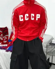 adidas CCCP レッド ソ連 トラックジャージ ジャージ Mのサムネイル