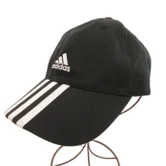 アディダス adidas キャップ 帽子 57～60cm 黒 ブラック ロゴ刺繍 /NL ■GY06のサムネイル