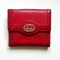 GUCCI シマ 二つ折り財布 ハート パドロック レッド ヴァレンタイ レザー GUCCI シマ 二つ折り財布 ハート パドロック レッド ヴァレンタイ