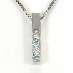 テイクアップ TAKE-UP K10WG ネックレス ダイヤモンド 0.05ct 総重量約1.4g 約42cm