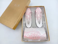 和装用 バッグ 草履 セット 24㎝ シルバー ピンク 和装小物 着物 履物 かばん_Y7275