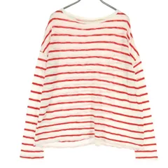 美品 Levi's リーバイス ボーダー柄 長袖 ガーゼ カットソー M レッド ロンT レディース 古着のサムネイル