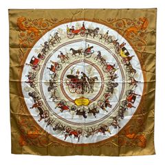エルメス カレ90 Cliquetis 剣 クリケティス 赤×マルチカラー HERMES