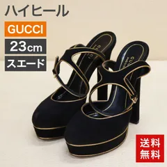 未使用品 ハイヒール GUCCI スエード 黒 23cm イタリア製 レディース 送料無料のサムネイル